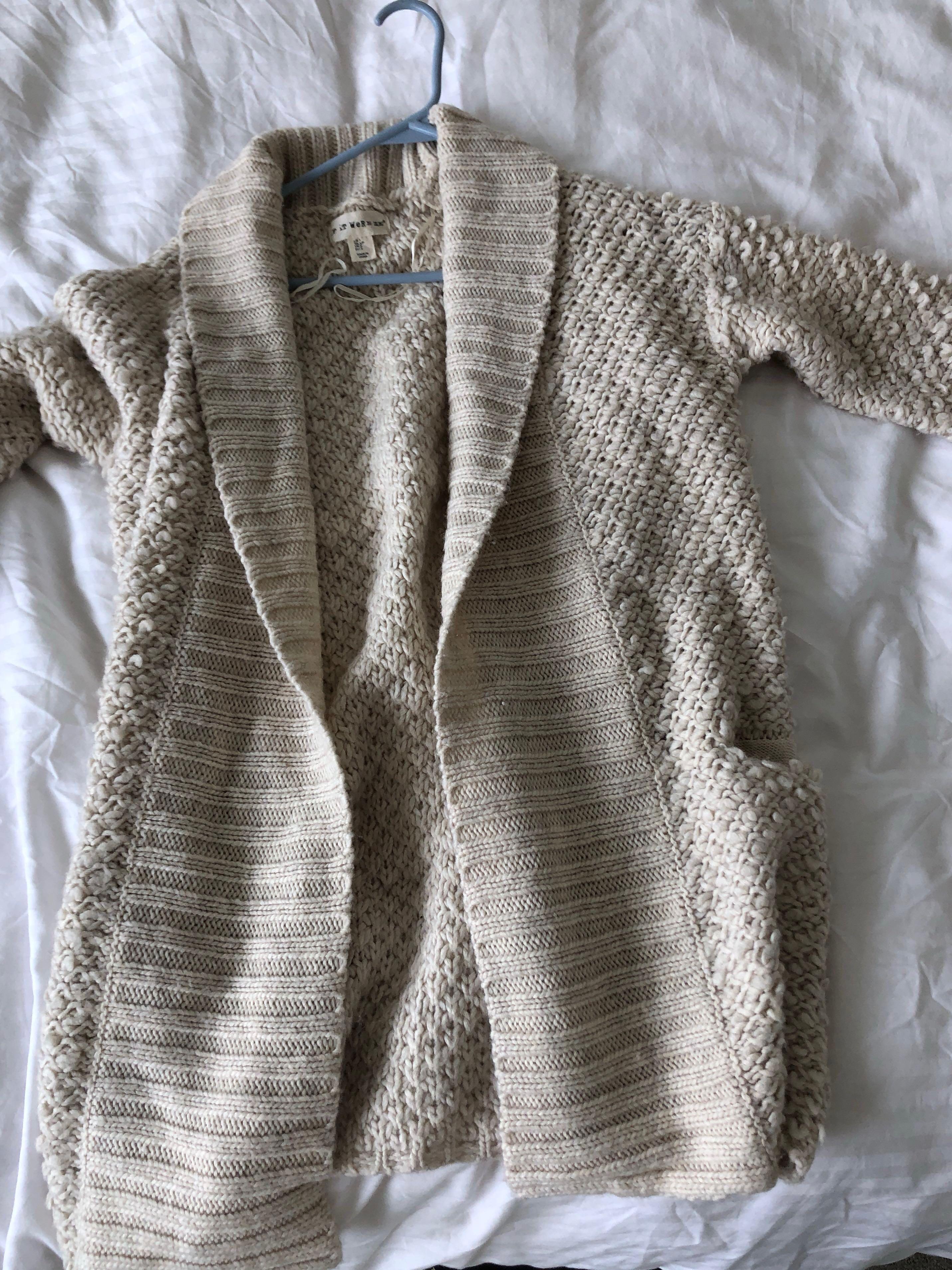 If It Were Me Brand At Simons Beige Wool Cardigan Women S Fashion
