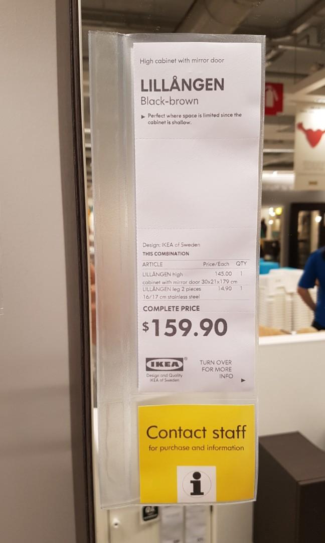 Ikea Lillangen High Cabinet With Mirror Door Furniture Shelves