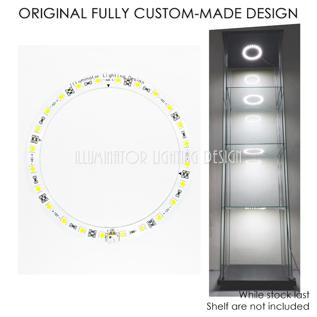4 rings led lighting kits for detolf shop cabinet ikea
