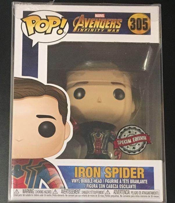 iron spider unmasked funko pop