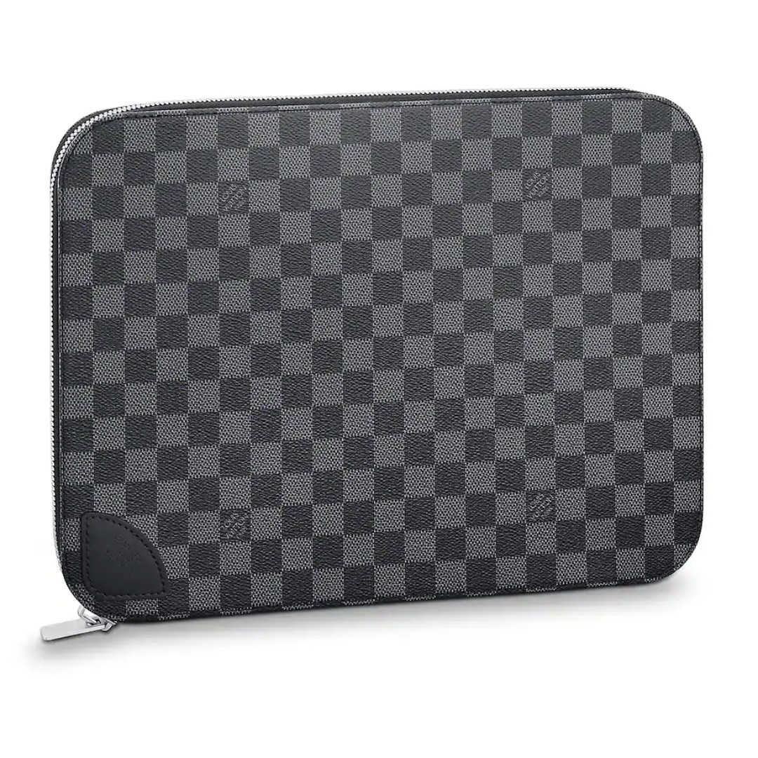 Louis Vuitton Laptop Sleeve Damier Graphite 13 Black/Grey in Toile