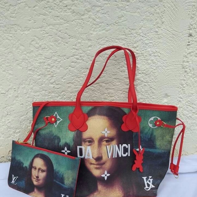 ❤️Auth LOUIS VUITTON Masters Koons DA VINCI Mona Lisa Neverfull Tote Bag ❤️