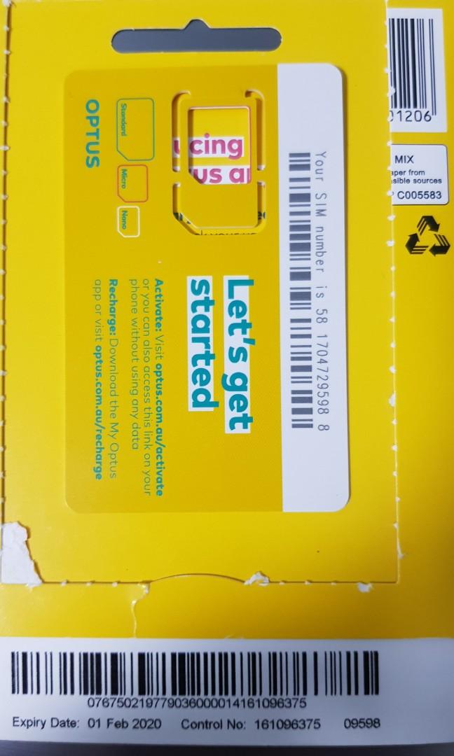 Optus Sim Card for Australia, Mobile Phones & Gadgets, Mobile & Gadget