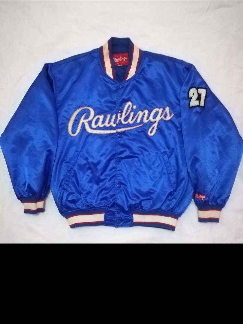 original rawlings varsity satin jacket made in japan, Men's Fashion