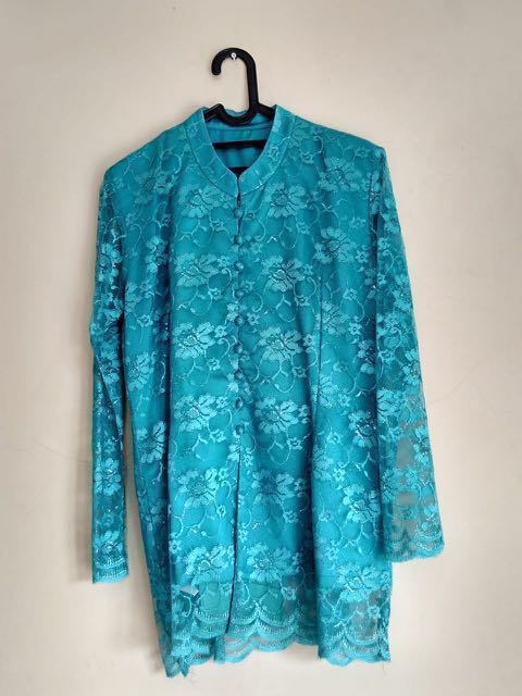 Sale Kebaya Set Brokat Warna Biru Muda Nego Fesyen Wanita Pakaian Wanita Gaun Rok Di Carousell