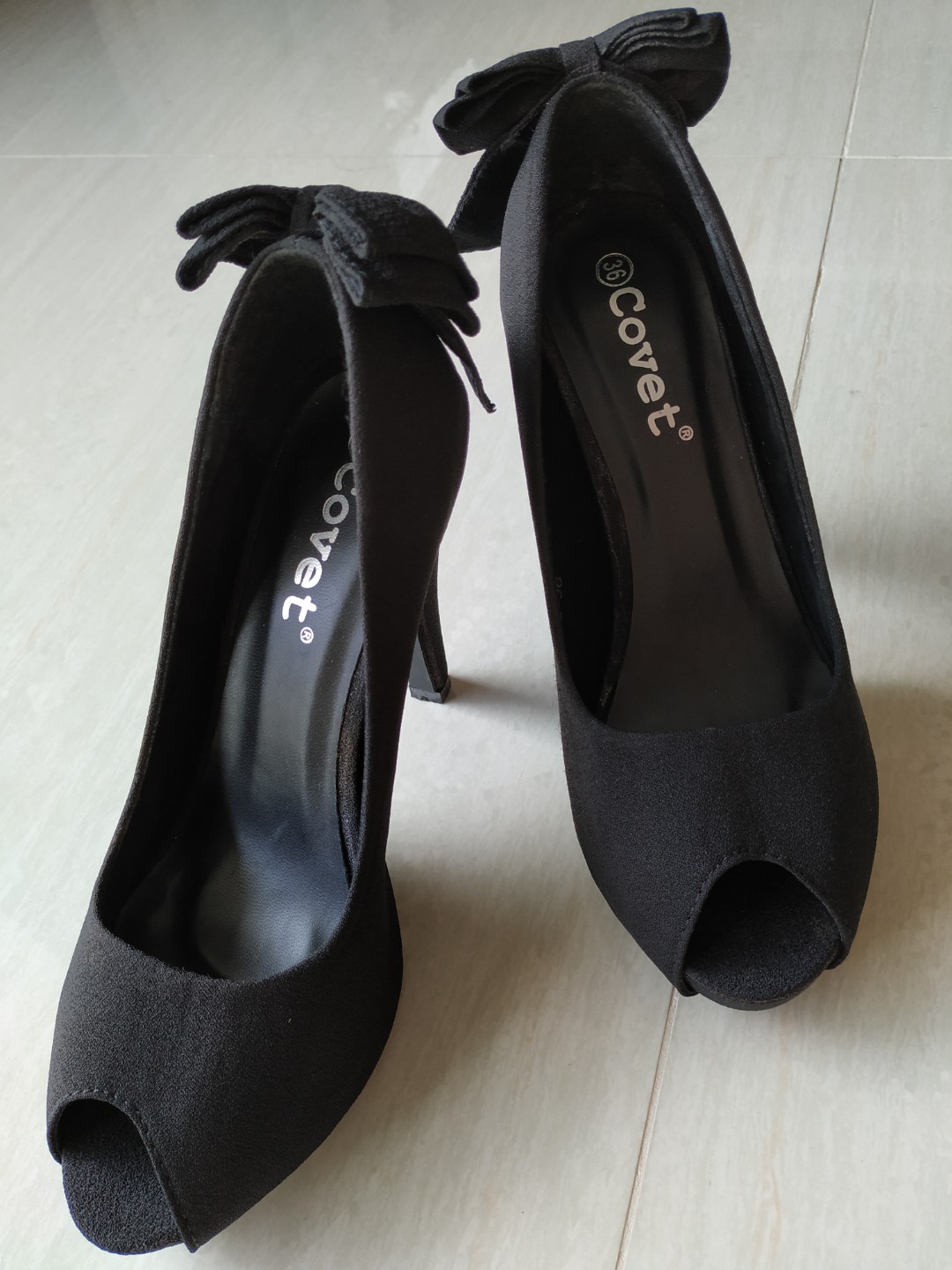 dark grey high heels