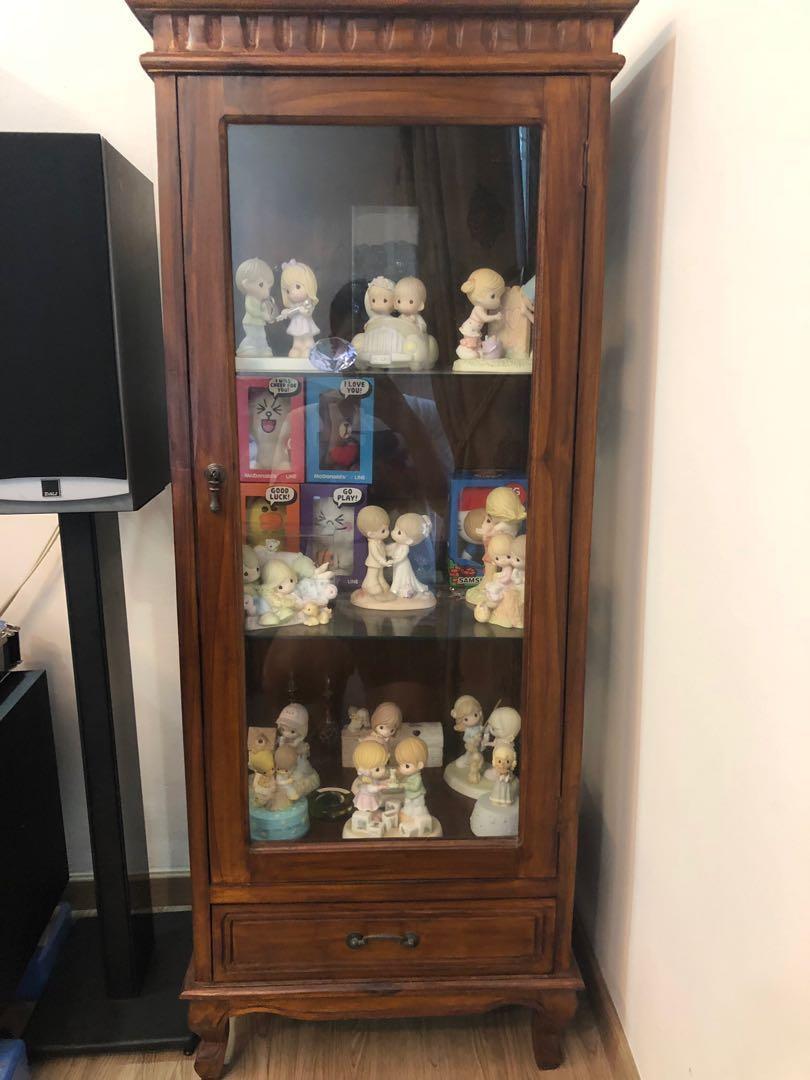 Solid wood glass display Furniture & Home Living, Furniture