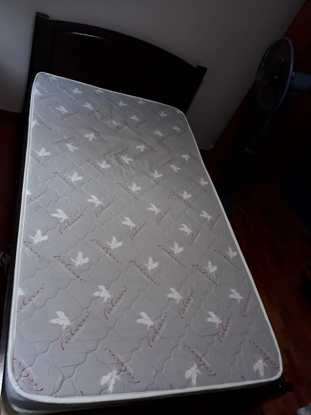 Super single bed frame with Foam mattress, Furniture & Home Living