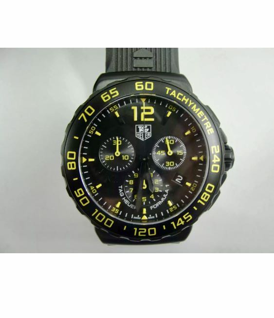 Tag Heuer Formula 1 Chronograph Black And Yellow Dial Men S Watch Cau111e Men S Fashion Watches On Carousell