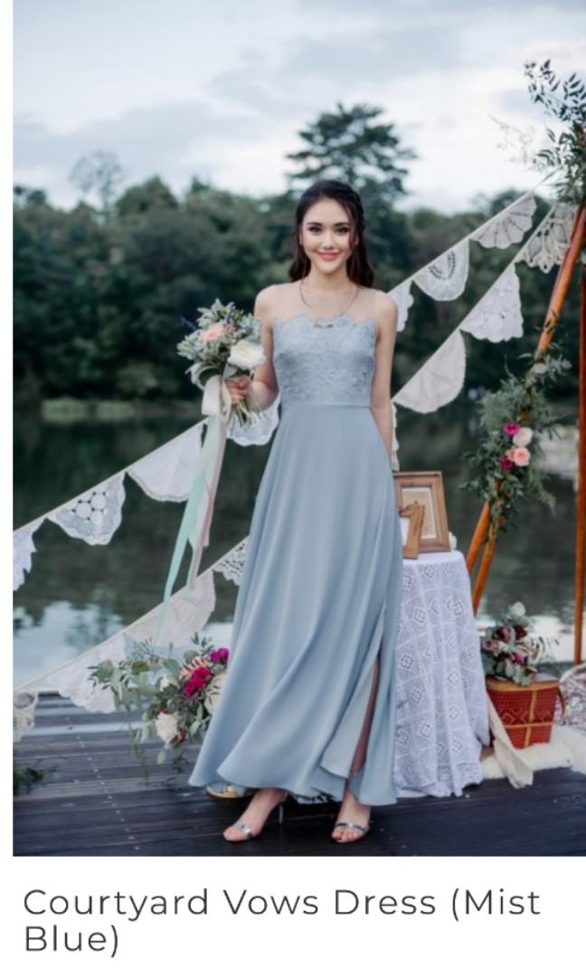 Dusty blue occasion dress top