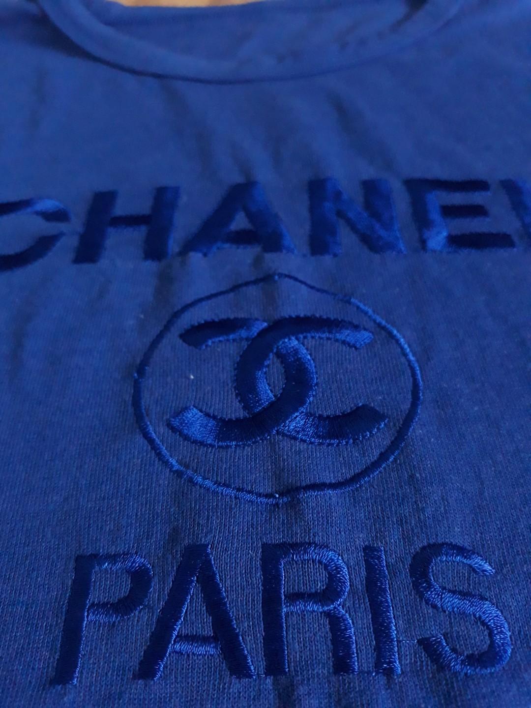 Shirts, Vtg 9s Chanel Paris Embroidered Bootleg Mens Red Xl Tshirt Single  Stitch