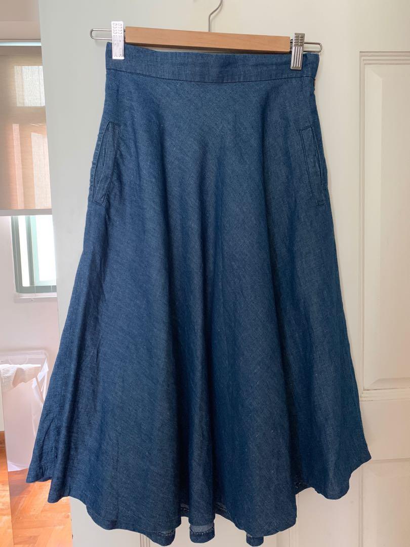 zara basic z1975 denim skirt
