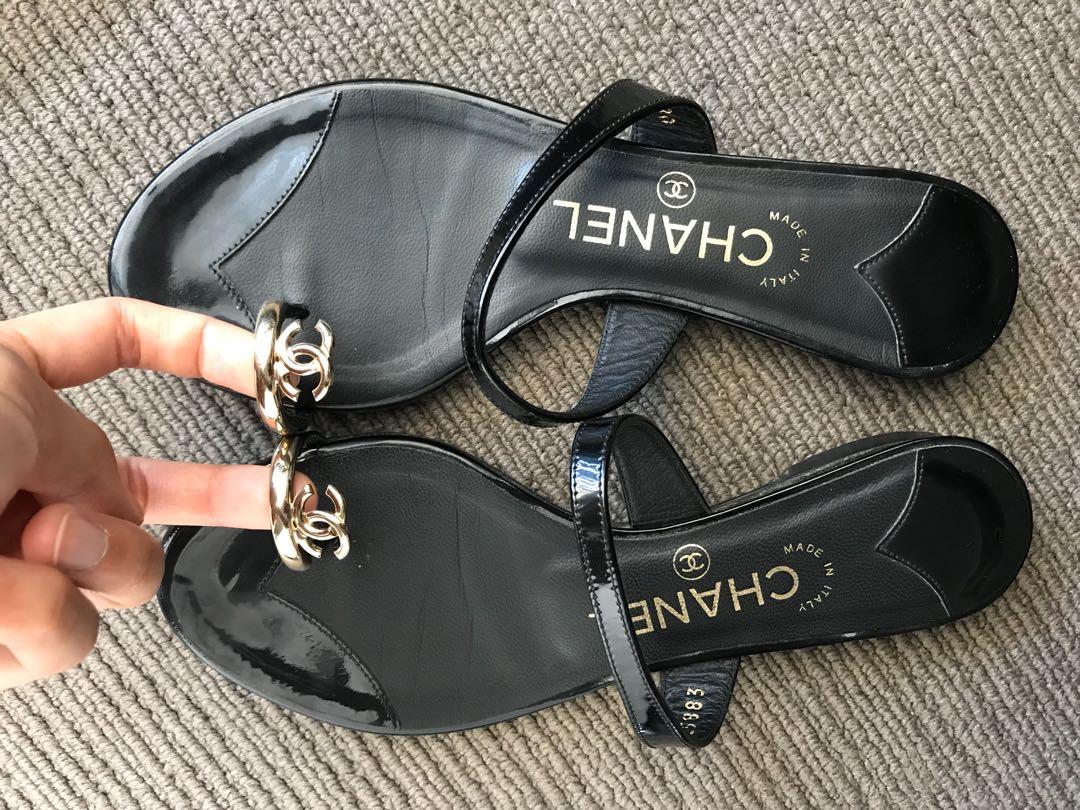 chanel flat sandals