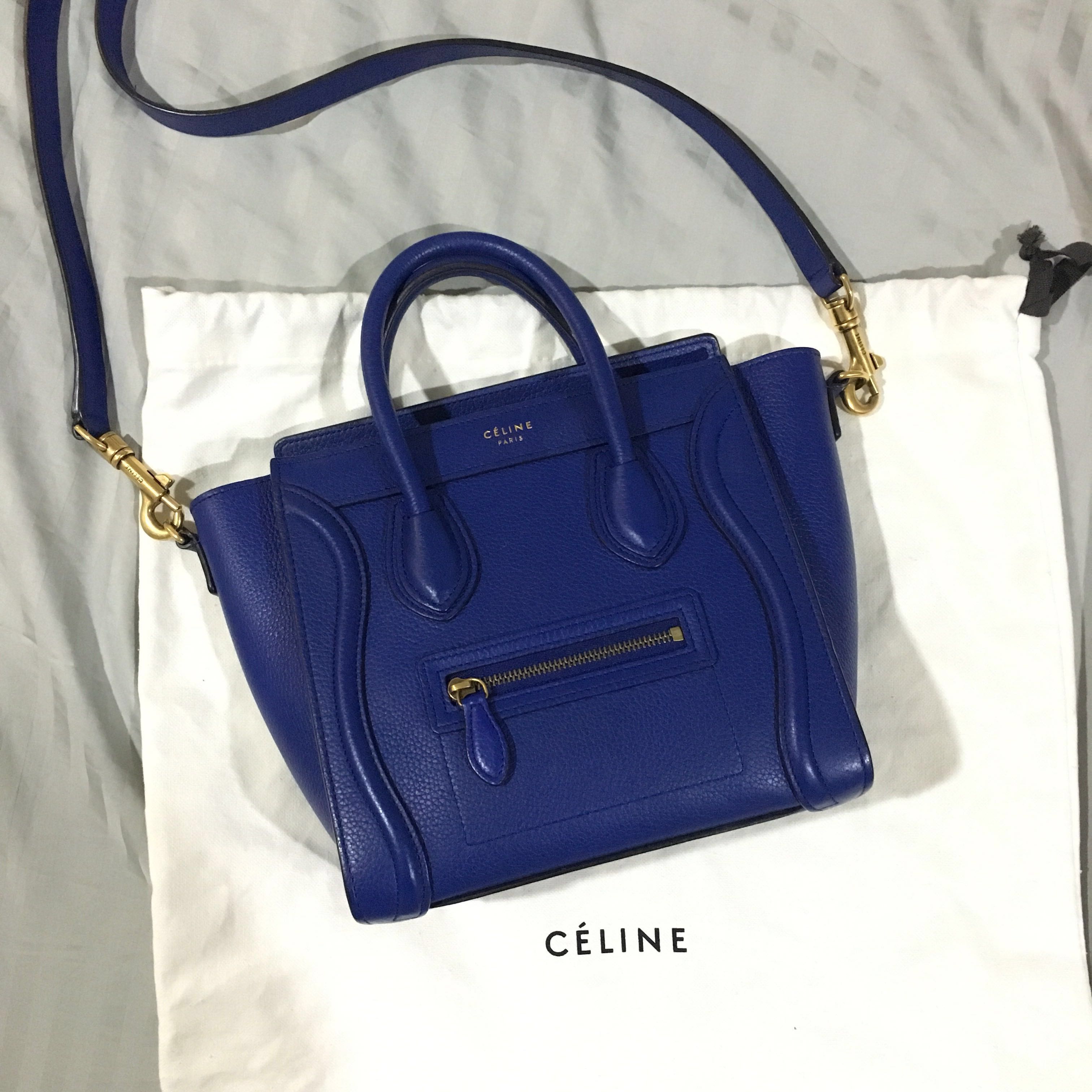 celine nano luggage blue
