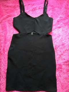 H&M DIVIDED black cutout bodycon dress