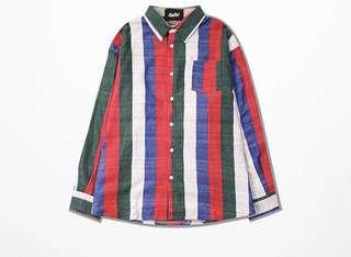 Colorblock Thick Stripes Long Sleeve Shirt