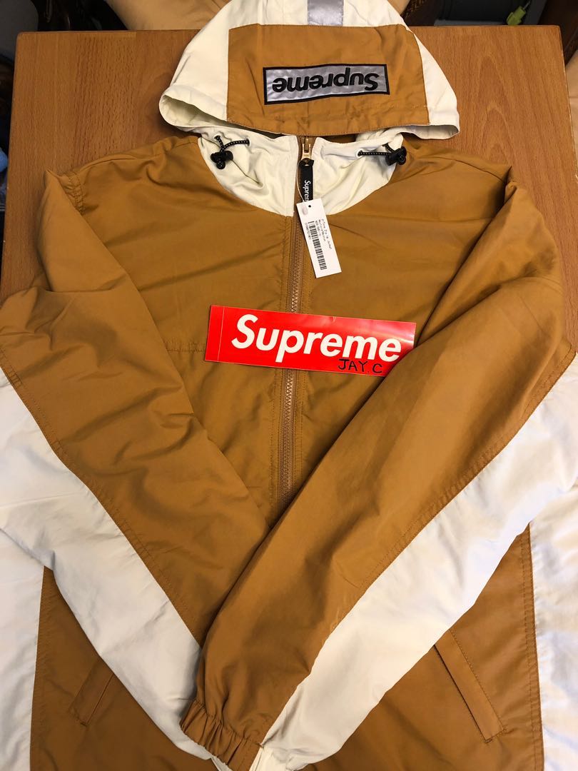 全新Supreme 2-Tone Zip Up Jacket Color: Gold Size M, 男裝, 外套及