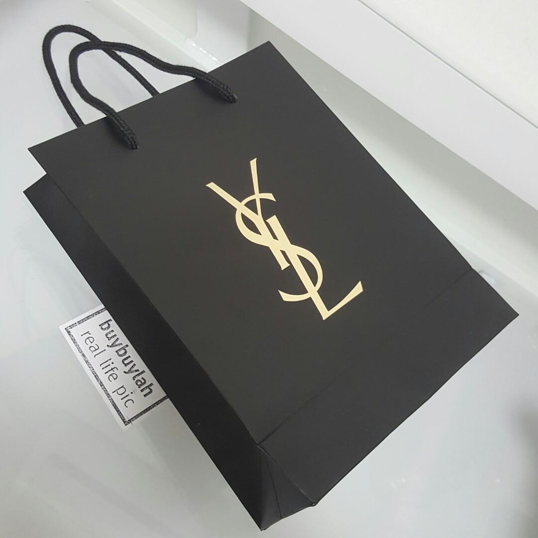 Authentic ⚫ YSL Yves Saint Laurent Black Paper Bag Paper Shopping Bag ...