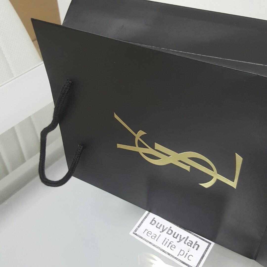 Authentic ⚫ YSL Yves Saint Laurent Black Paper Bag Paper Shopping Bag
