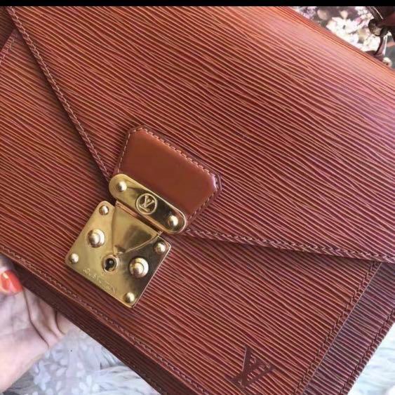 Louis Vuitton, Bags, Louis Vuitton Epi Monceau Hand Bag Brown M5223 Lv  Auth Tp491