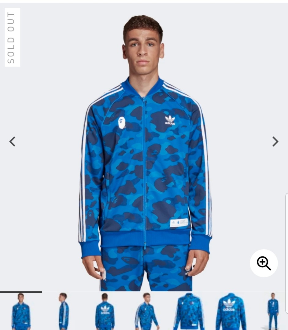 Bape x adidas adicolor track top blue store
