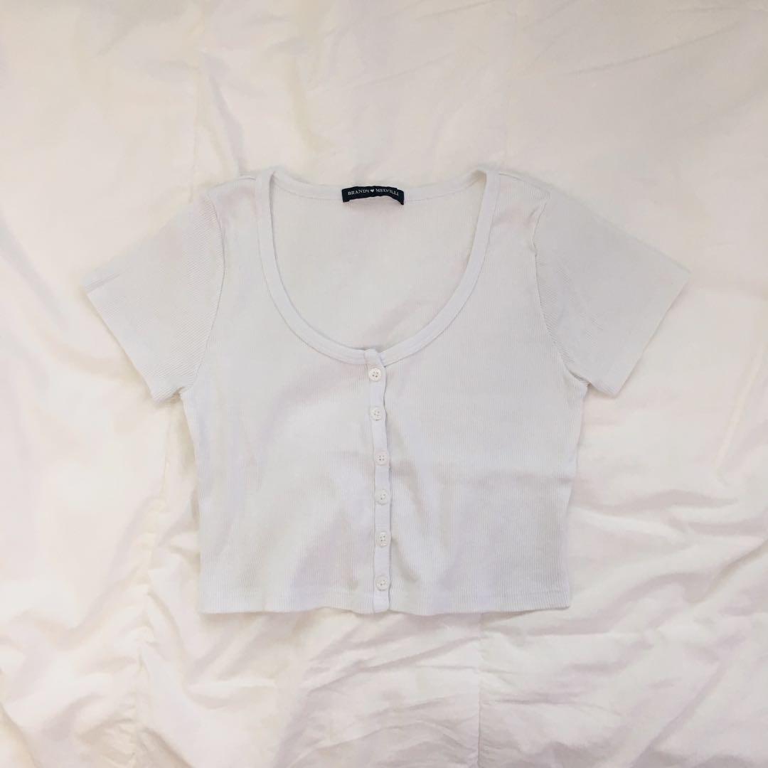 Brandy Melville White Zelly Top Women S Fashion Tops Other Tops On Carousell