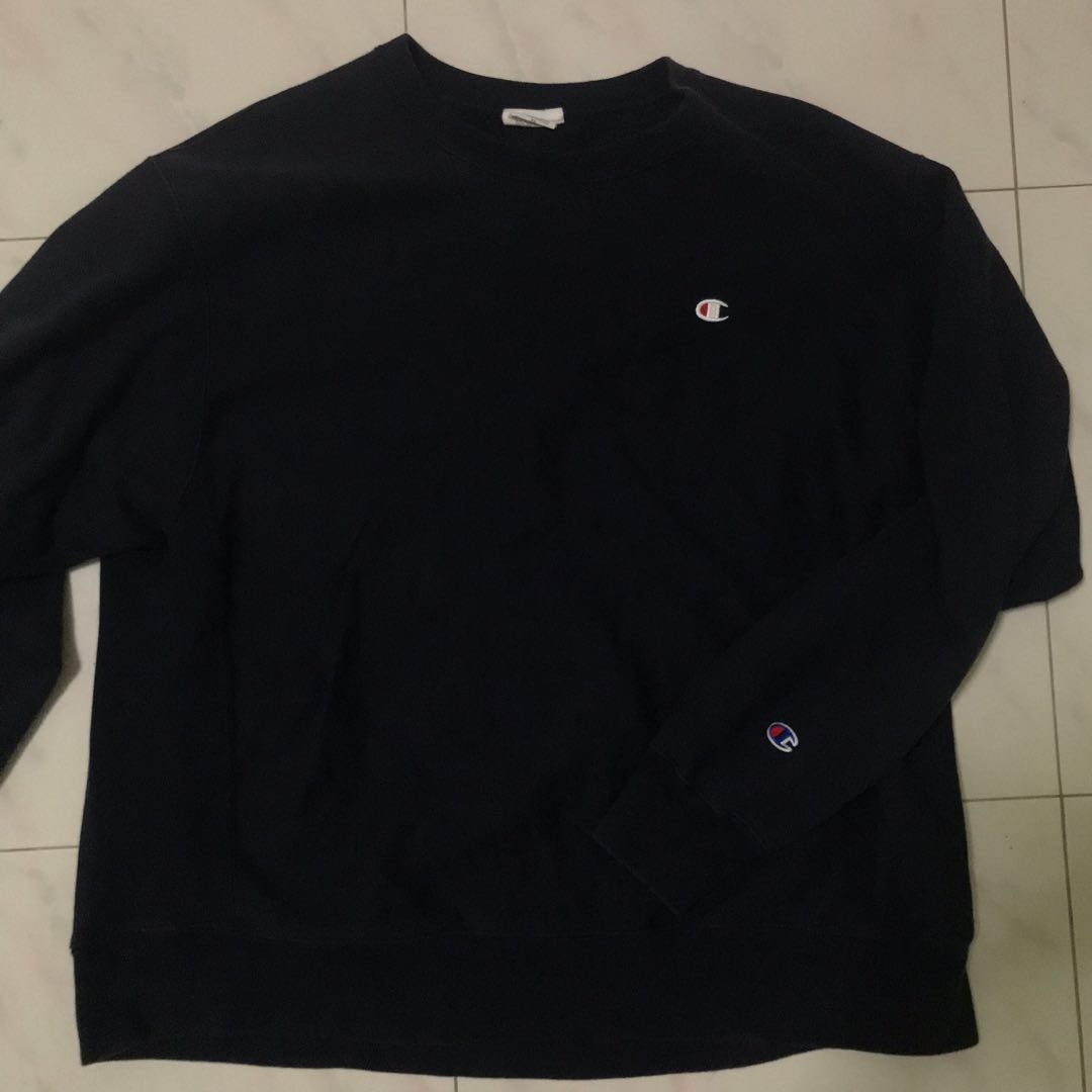 navy blue champion pullover