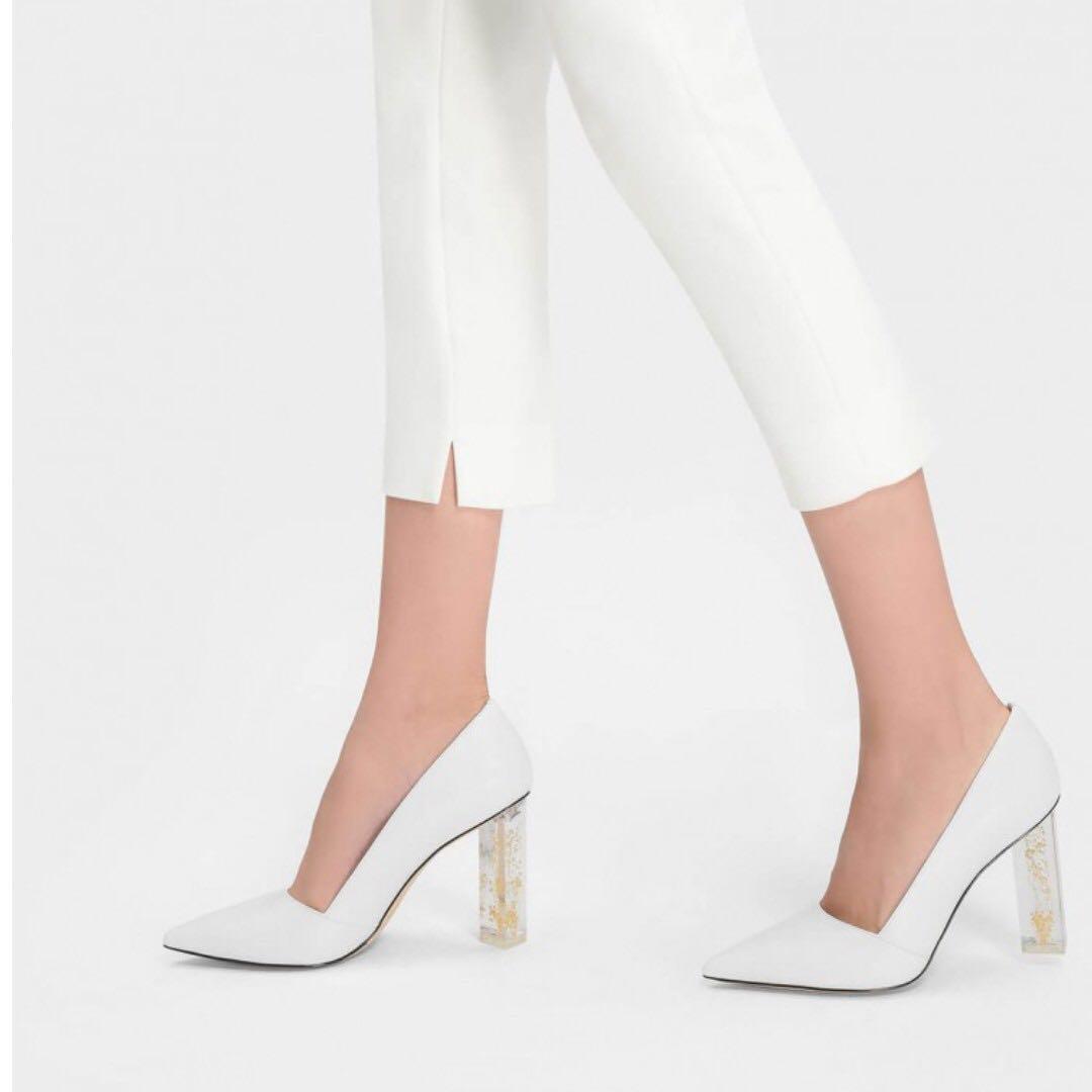 white pump heel shoes