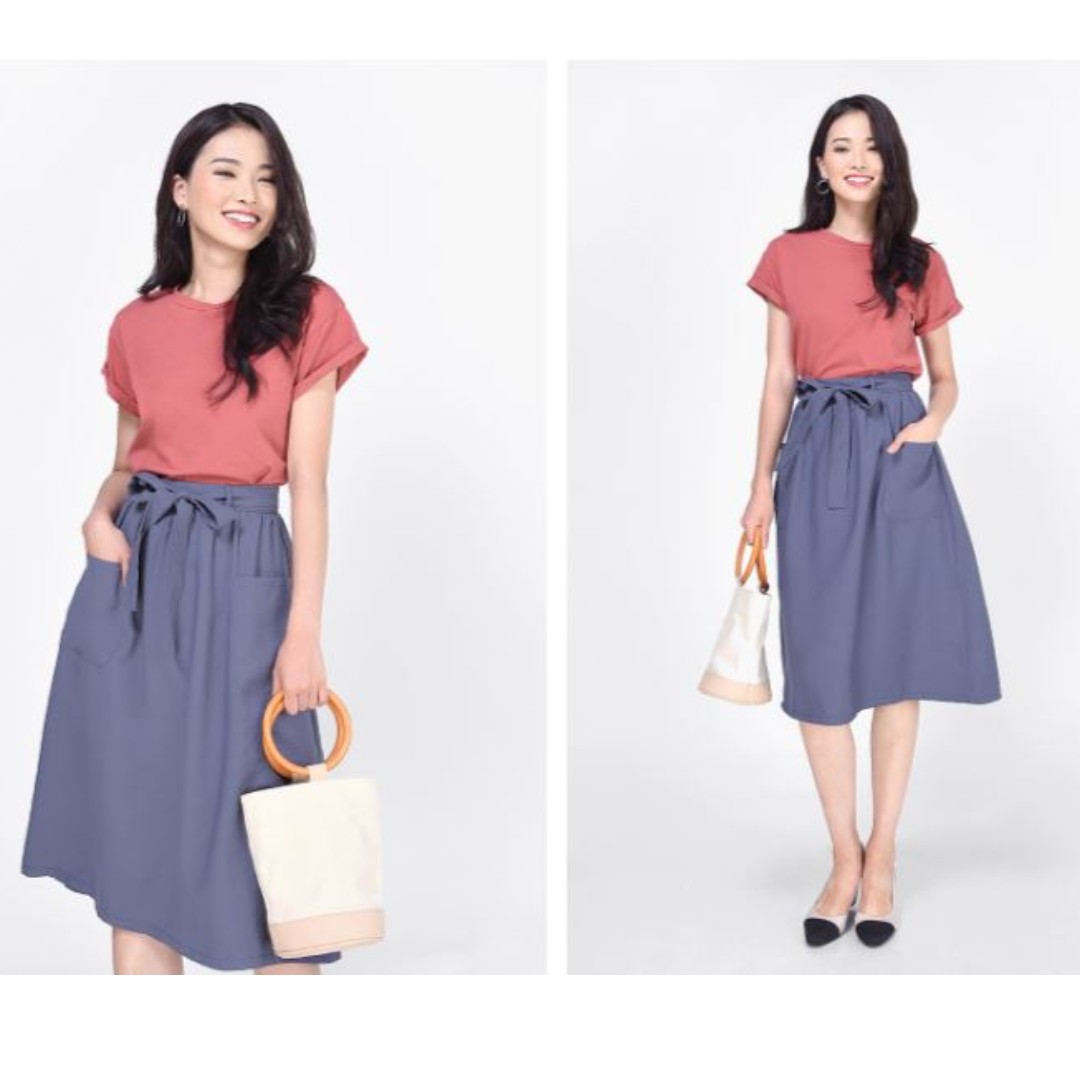 midi skirt with pocket