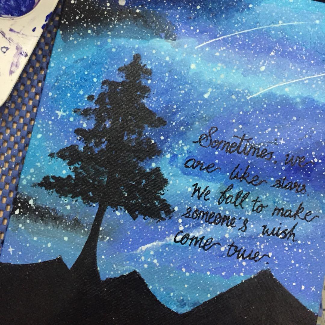Galaxy Canvas Painting Design Craft Art Prints On Carousell