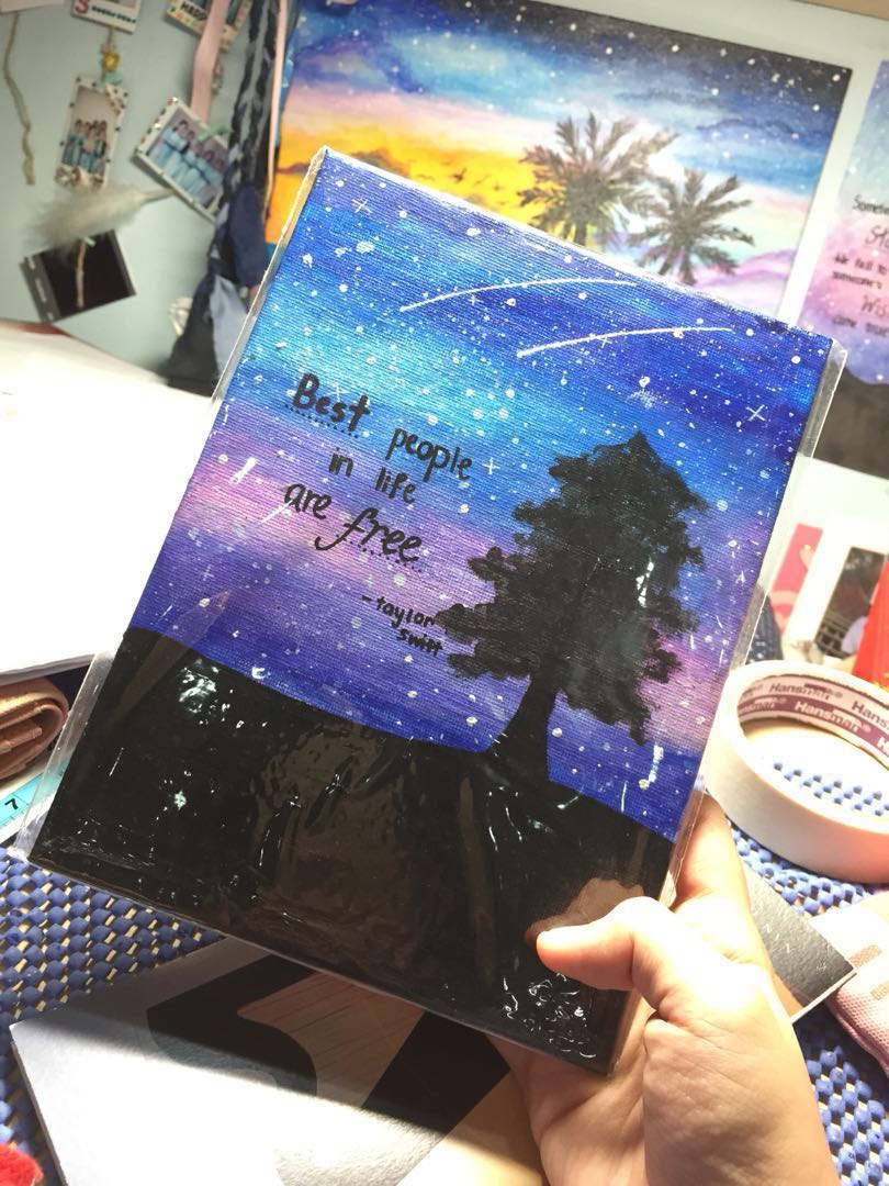 Galaxy Canvas Painting Design Craft Art Prints On Carousell