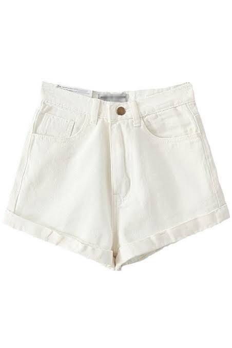 High Waisted Dirty White Maong Shorts