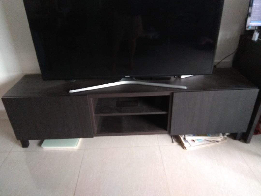 Ikea Tv Bench Besta Used Less Than A Year Furniture Shelves