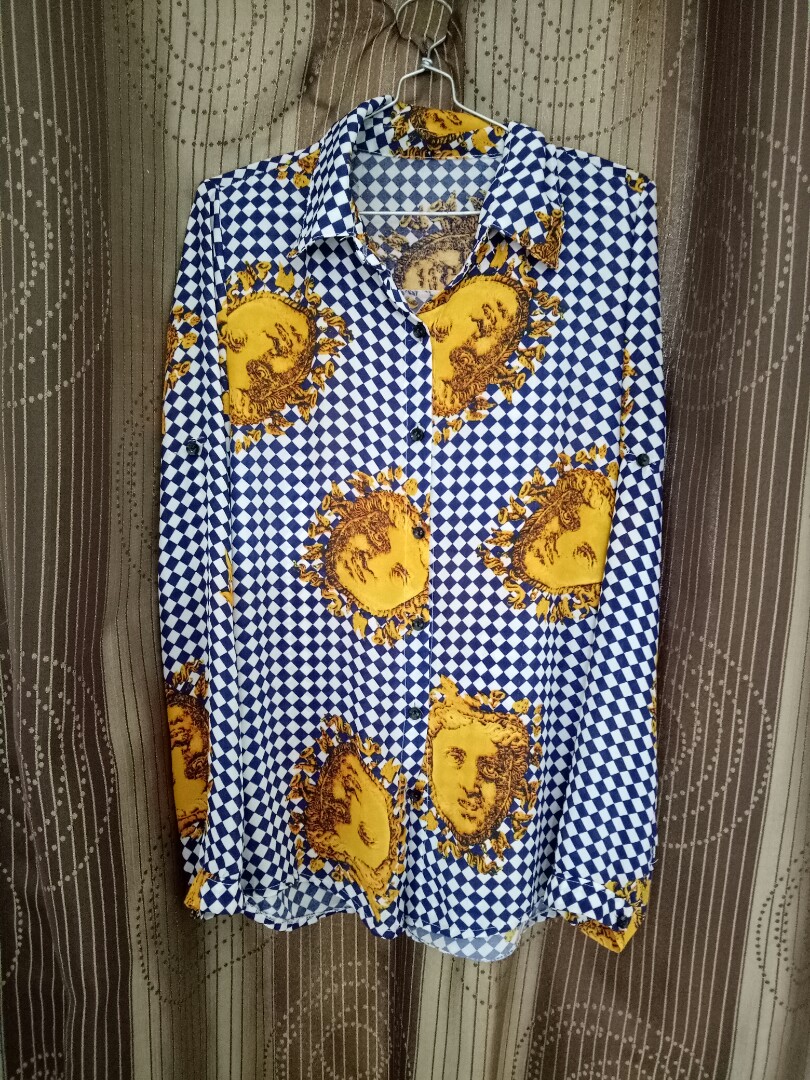 Kemeja Motif Versace Women S Fashion Women S Clothes Tops On
