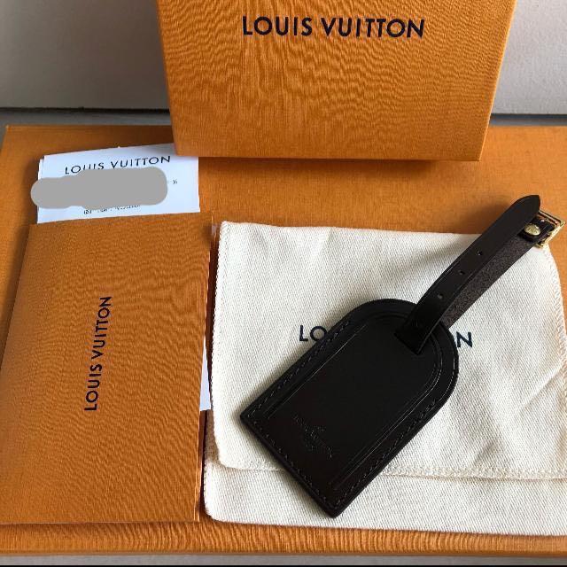 Louis Vuitton Name Tag Damier Ebene Goldtone Calfskin UEC France