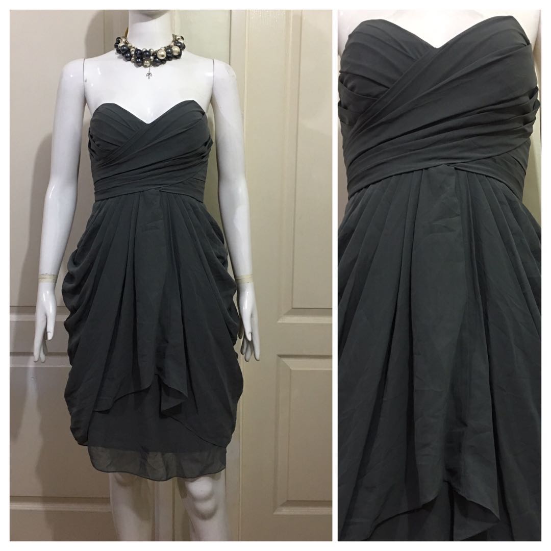 charcoal gray cocktail dress