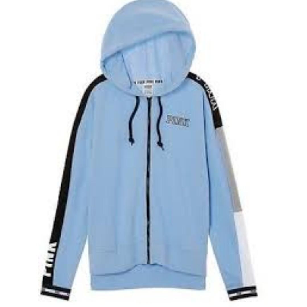 light blue zip up hoodie womens