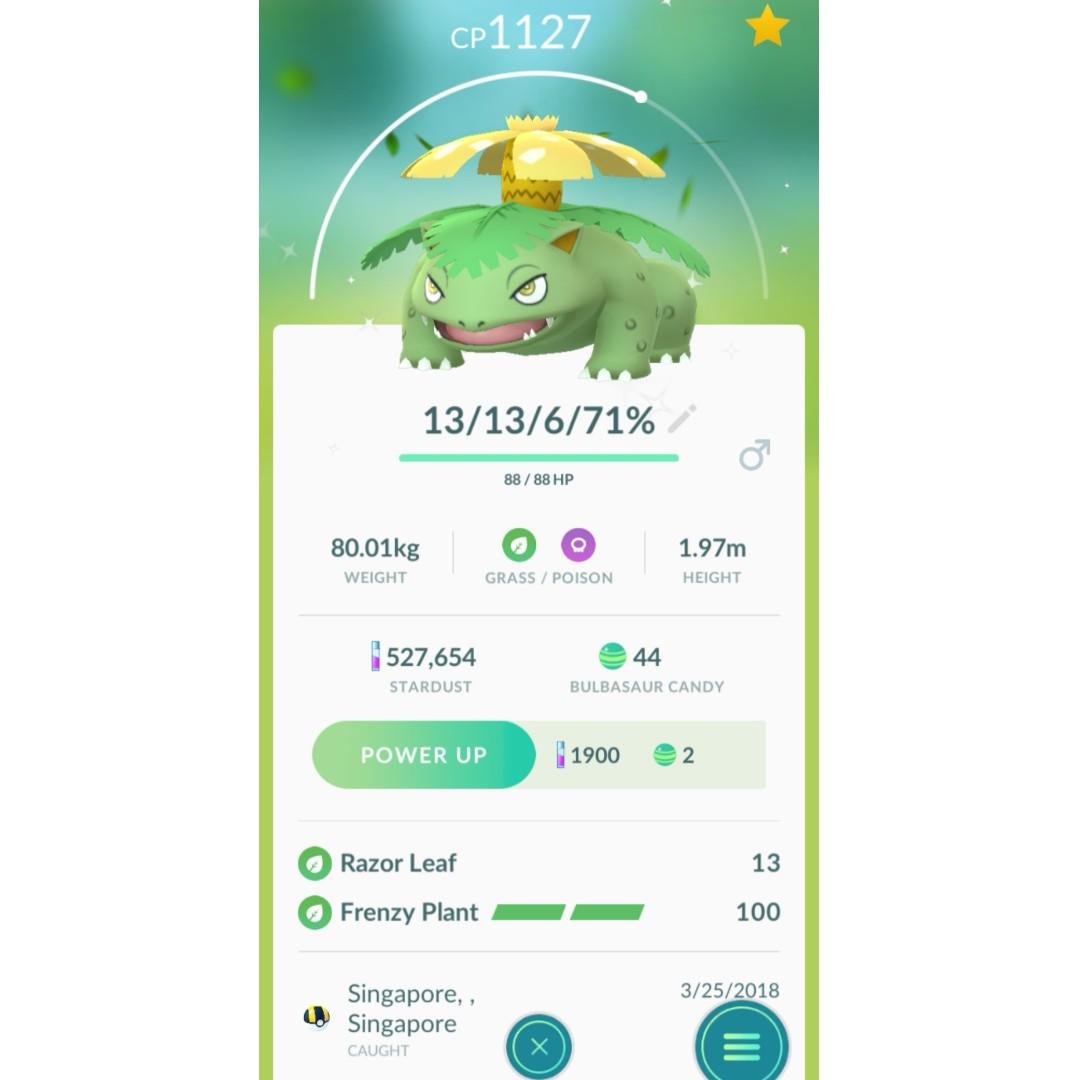 Shiny Venusaur Pokemon Go Toys Games Video Gaming In Game Products On Carousell