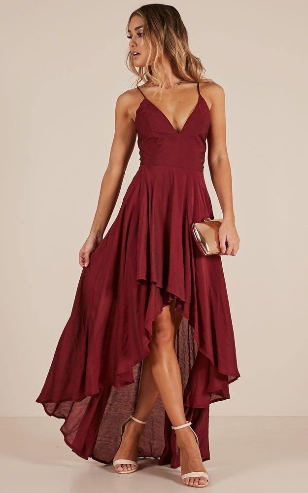 Showpo Make You Smile Dress in Wine Women s Fashion Dresses