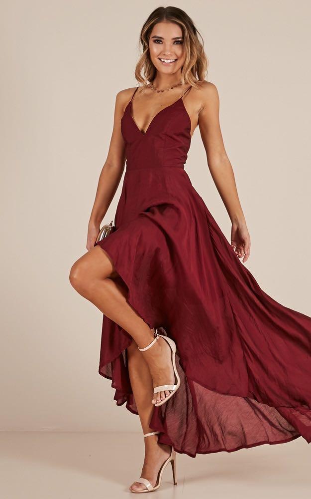 Showpo Make You Smile Dress in Wine Women s Fashion Dresses