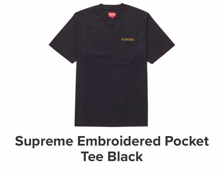 supreme pocket tee black
