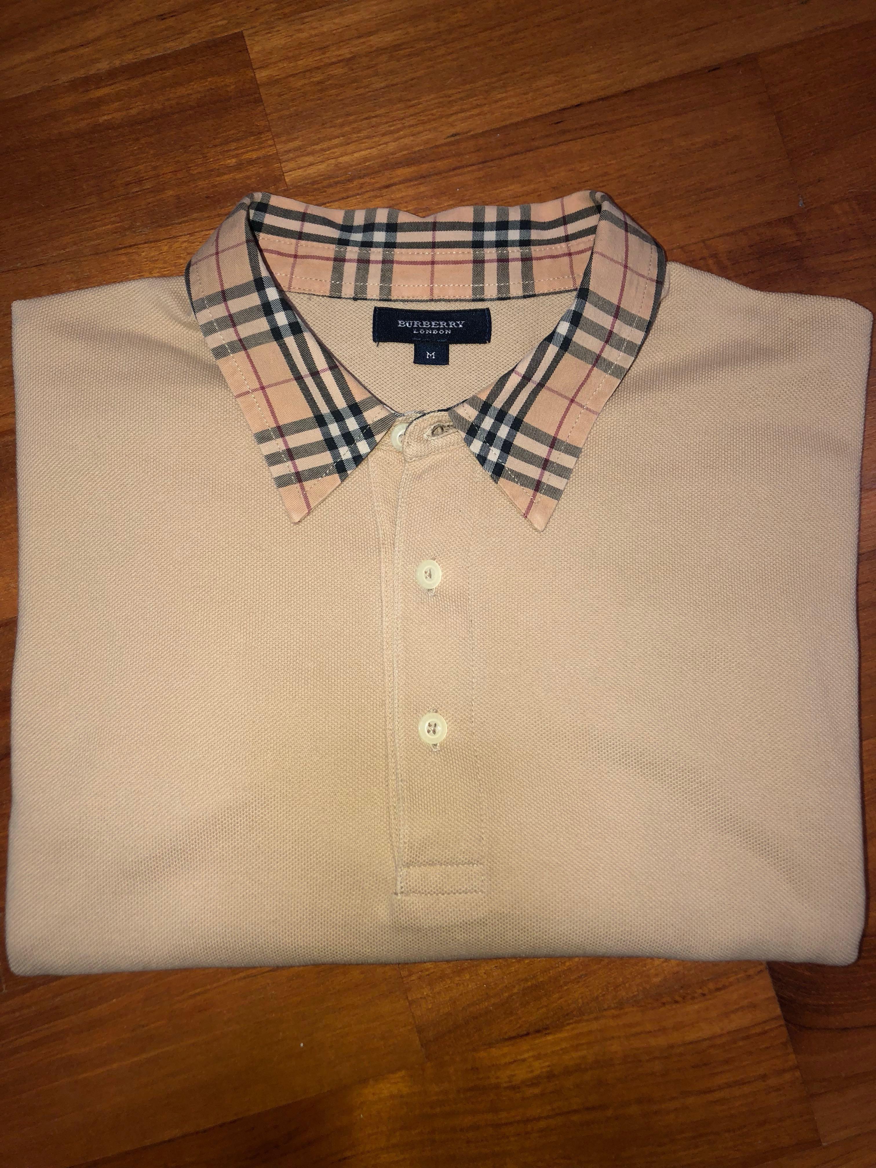 vintage burberry checked collar polo, Men's Fashion, Tops & Sets, Tshirts &  Polo Shirts on Carousell