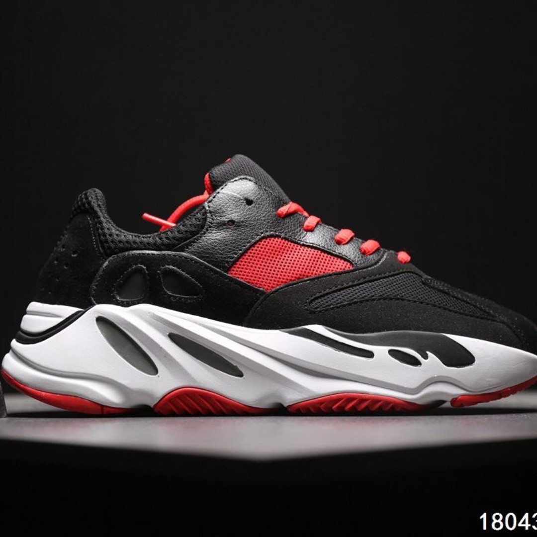 red and black yeezy 700