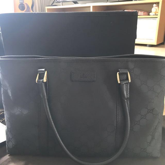 gucci black tote handbag