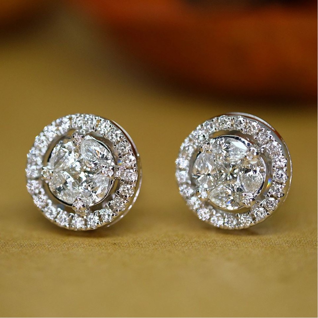 Illusion diamond clearance earrings
