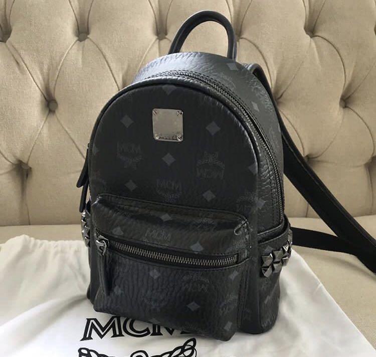 mcm mini backpack black