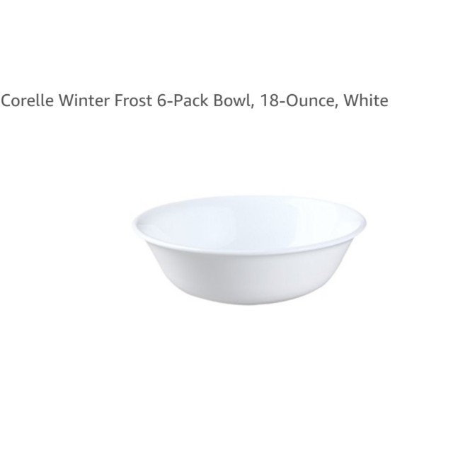 Corelle Soup Cereal Bowls Set 18 Ounce 6 Piece Winter Frost