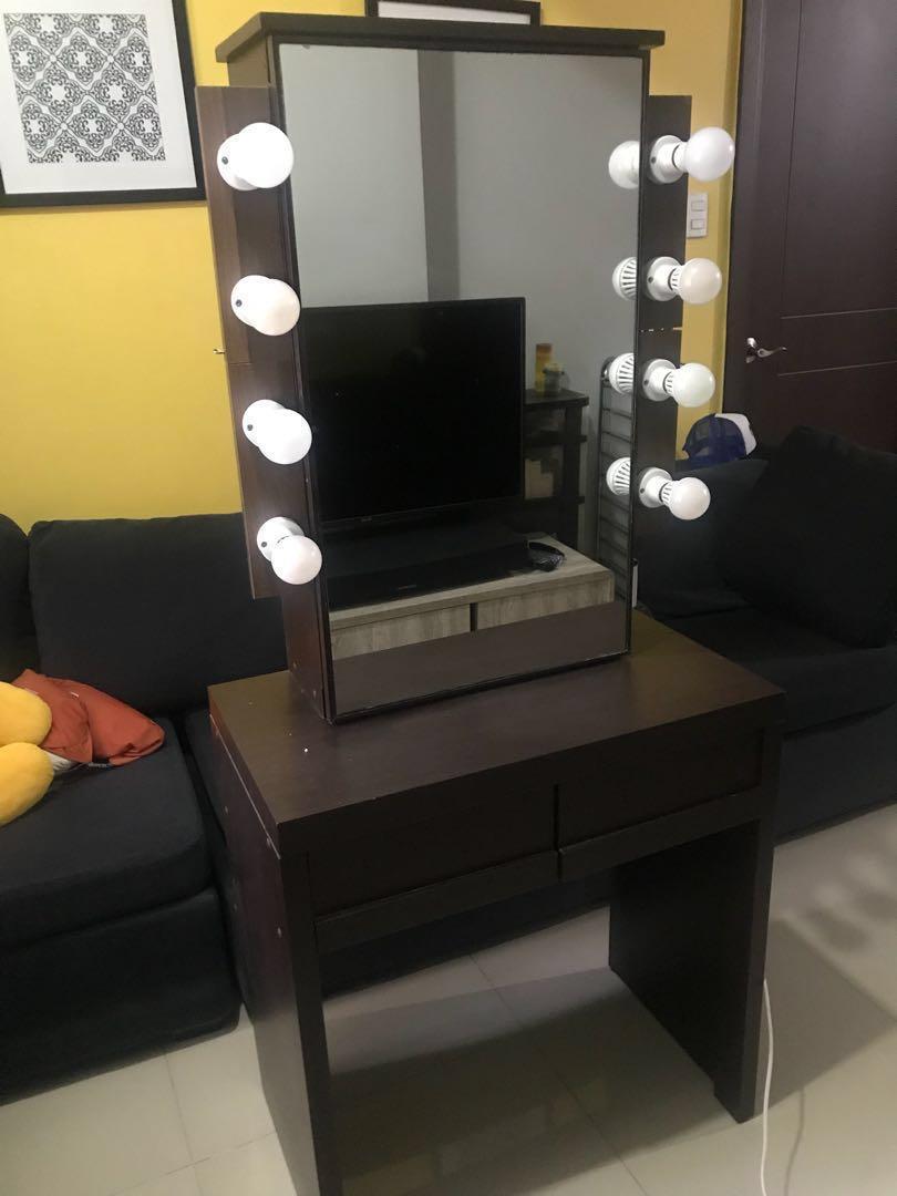 Diy Vanity Dresser With Lights On Carousell