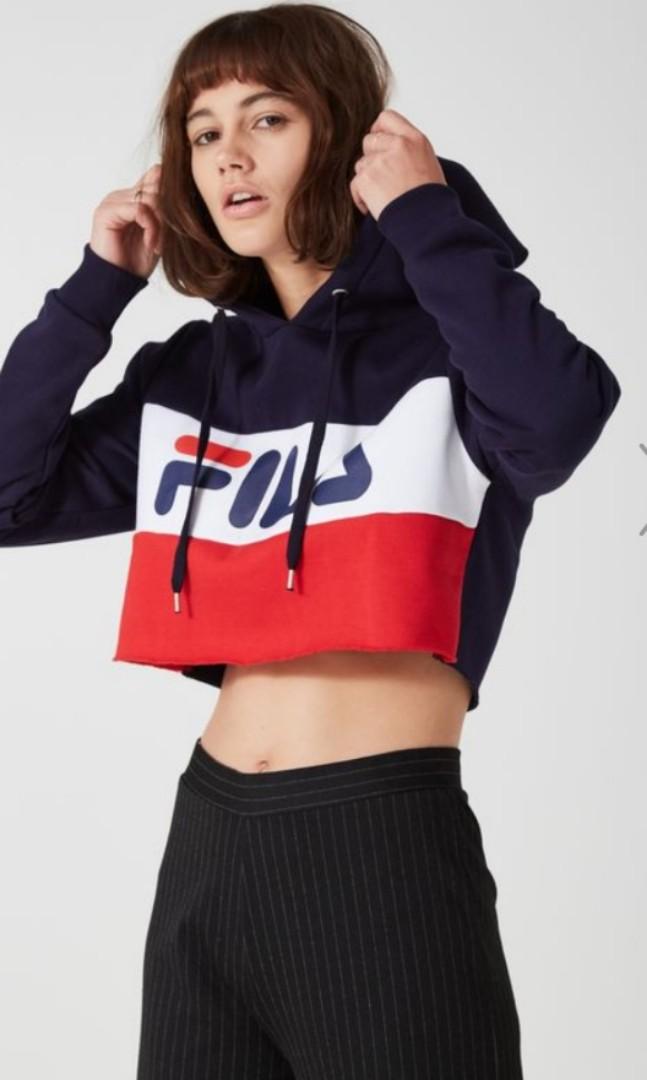 Fila crop hoodie Women s Fashion Tops Other Tops on Carousell