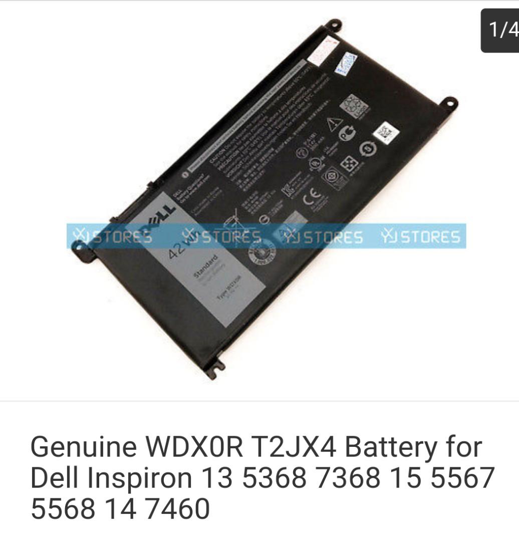 Genuine Wdx0r T2jx4 Battery For Dell Inspiron 13 5368 7368 15 5567 5568 14 7460 Electronics Computers Others On Carousell